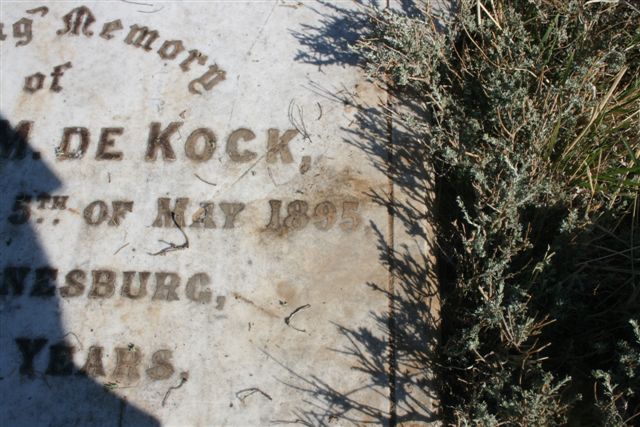 KOCK Henry M., de -1895