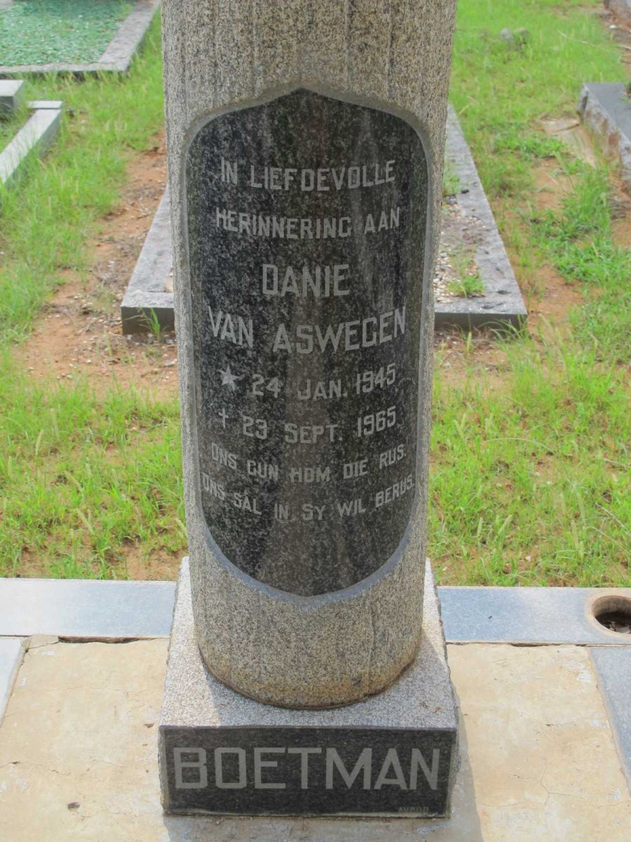 ASWEGEN Danie, van 1946-1965