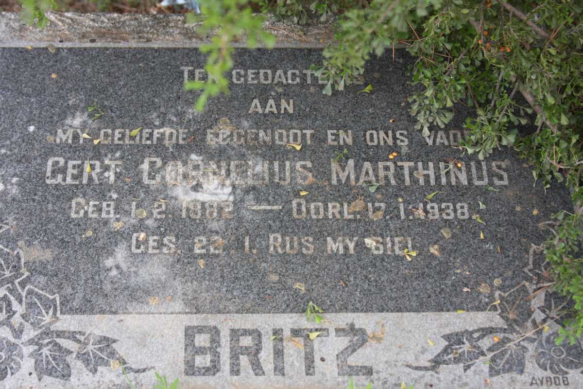 BRITZ Gert Cornelius Marthinus 1882-1938