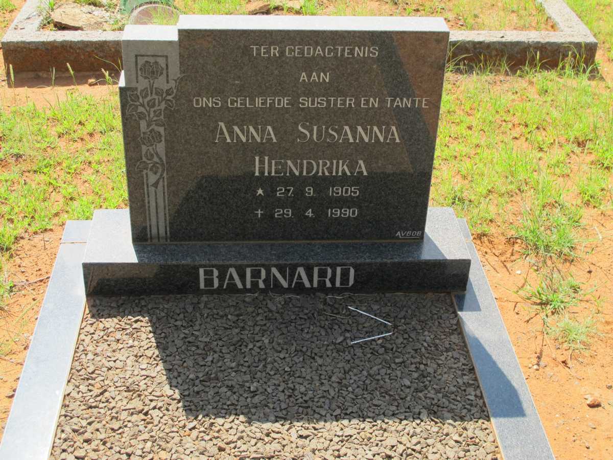 BARNARD Anna Susanna Hendrika 1905-1990