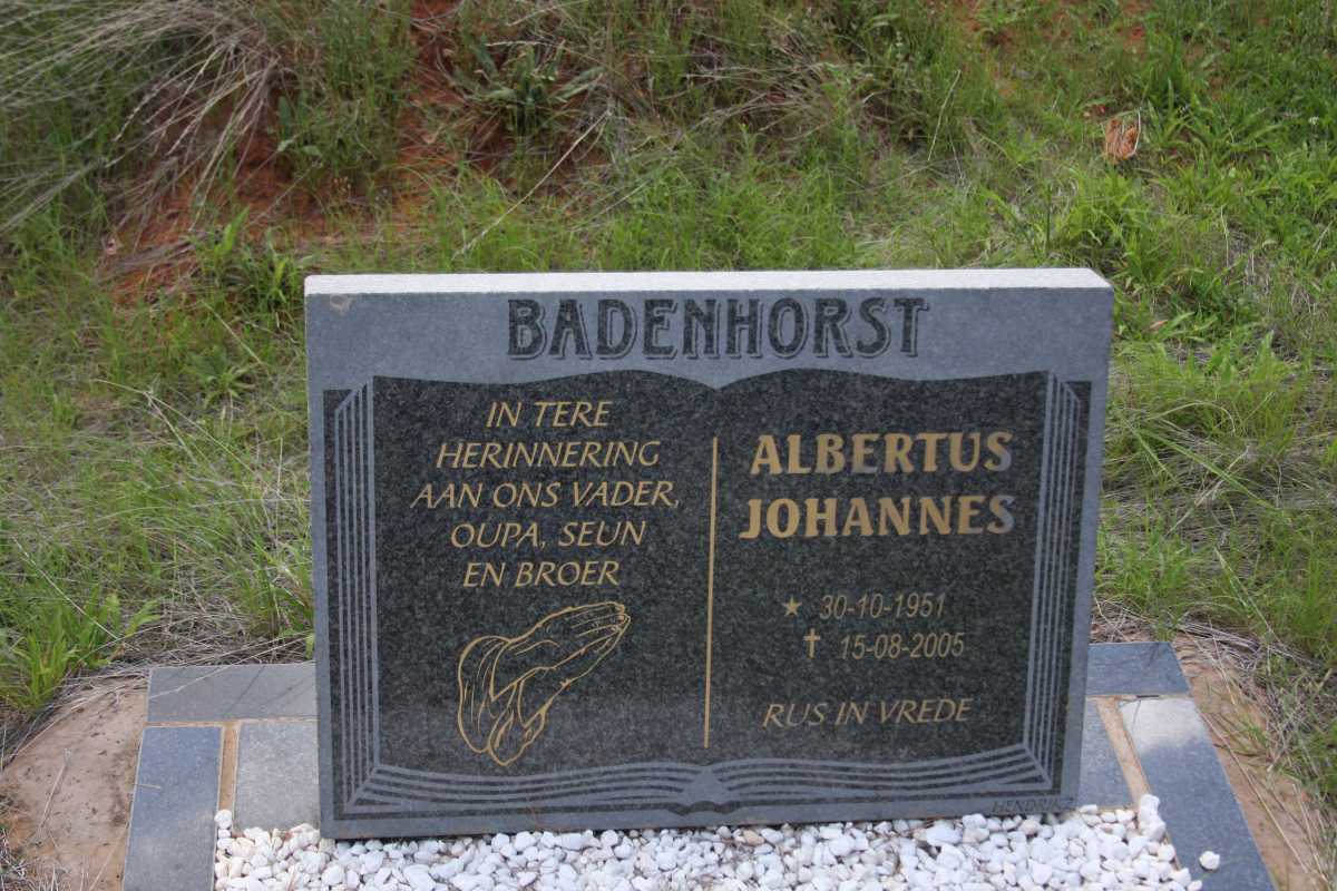 BADENHORST Albertus Johannes 1951-2005