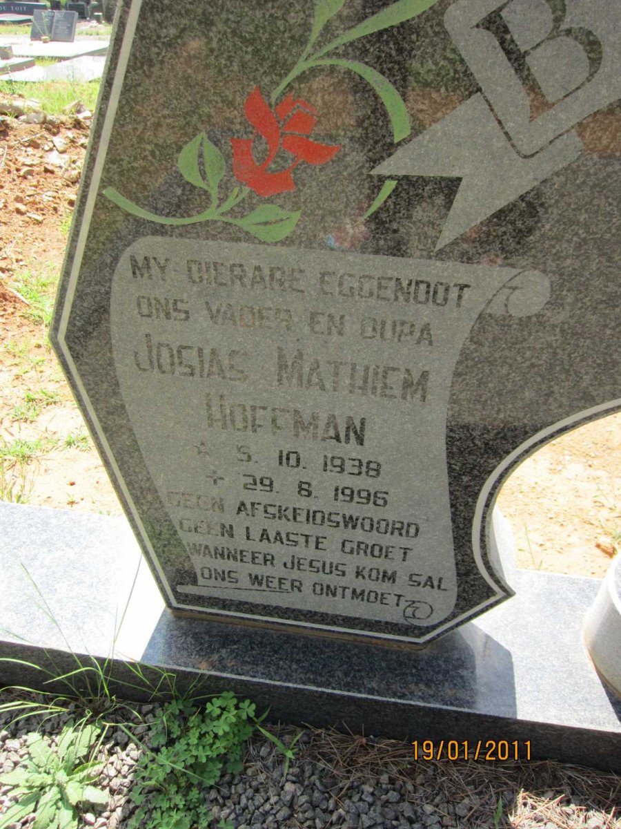 BADENHORST Josias Mathiem Hoffman 1938-1996