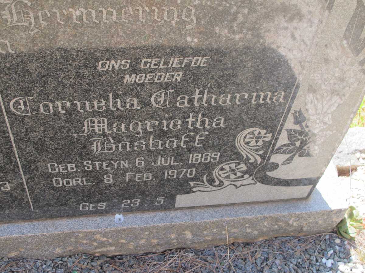 BOSHOFF Cornelia Catharina Magrietha nee STEYN 1889-1970