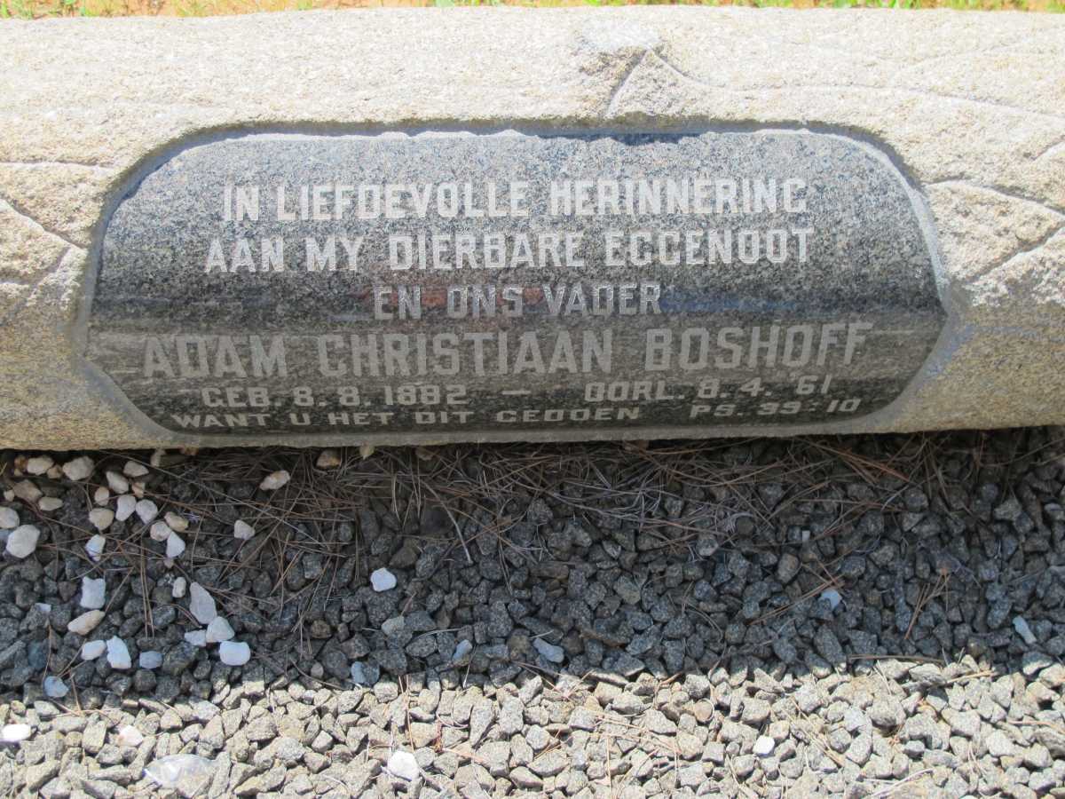 BOSHOFF Adam Christiaan 1882-1961