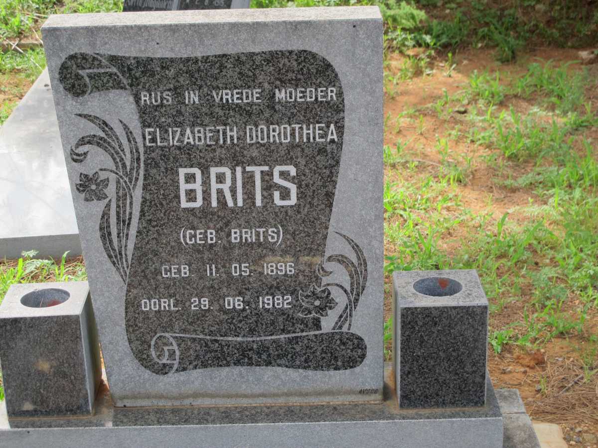 BRITS Elizabeth Dorothea nee BRITS 1896-1982