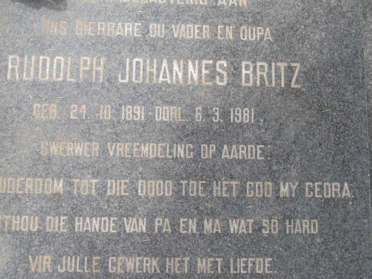 BRITZ Rudolph Johannes 1891-1981