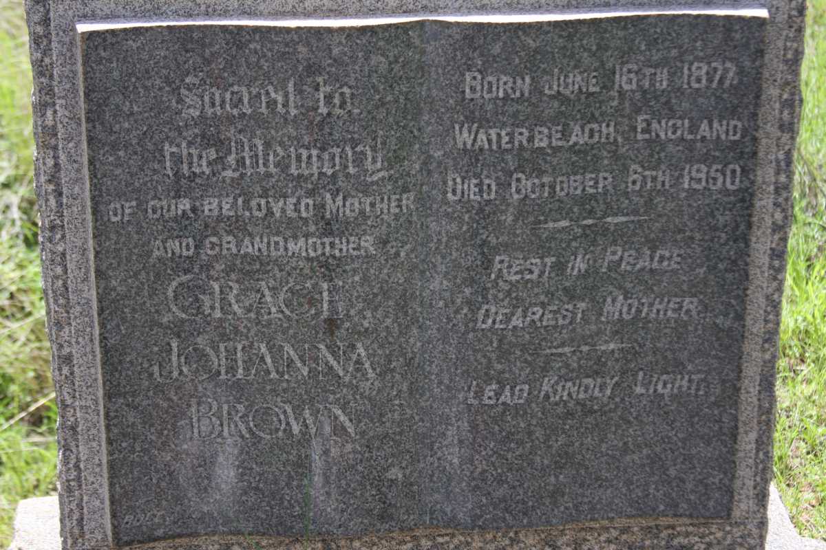 BROWN Grace Johanna 1877-1950