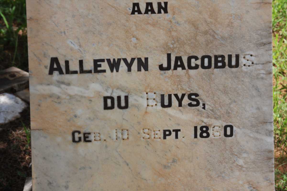 BUYS Allewyn Jacobus, du 1860-