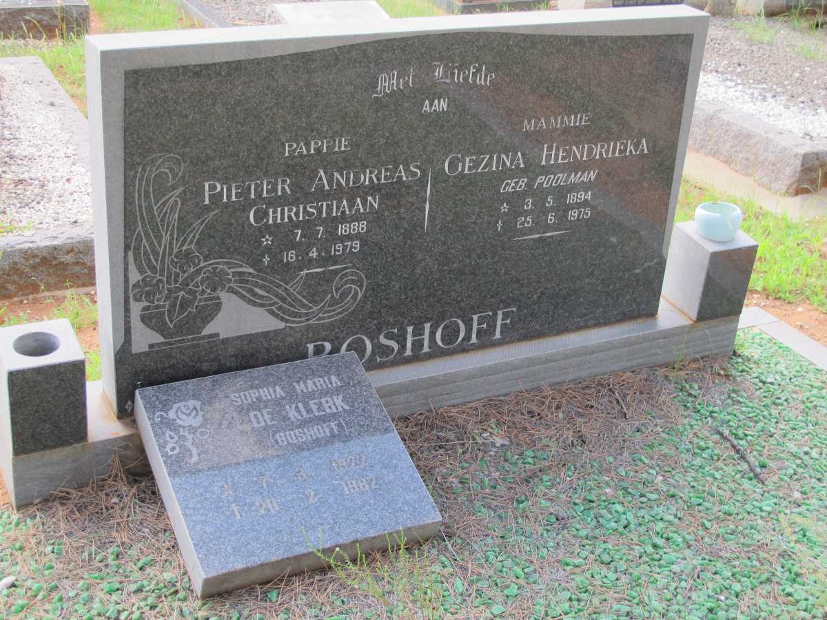 BOSHOFF :: POOLMAN  :: DE KLERK