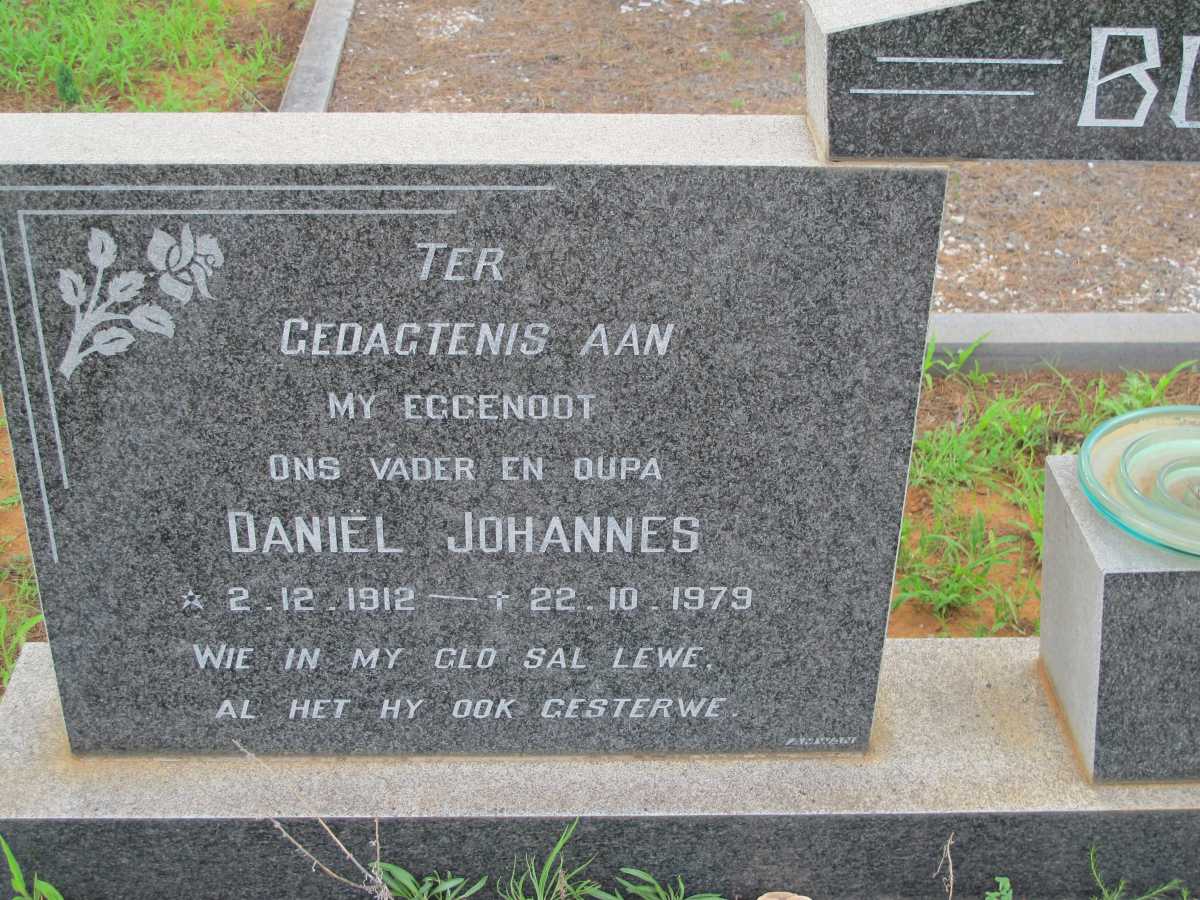 BURGER Daniel Johannes 1912-1979