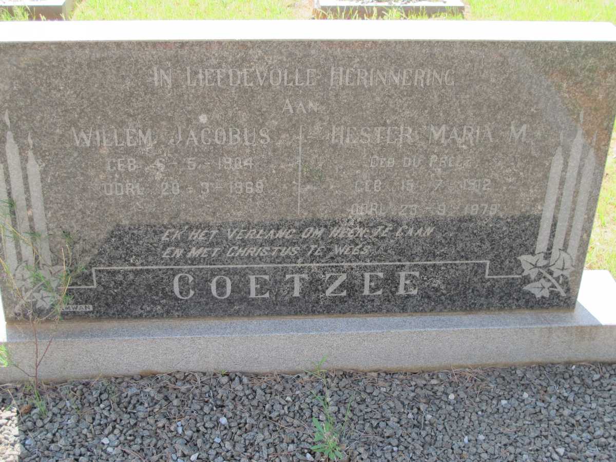 COETZEE Willem Jacobus 1904-1969 &amp; Hester Maria M. DU PREEZ 1912-1979