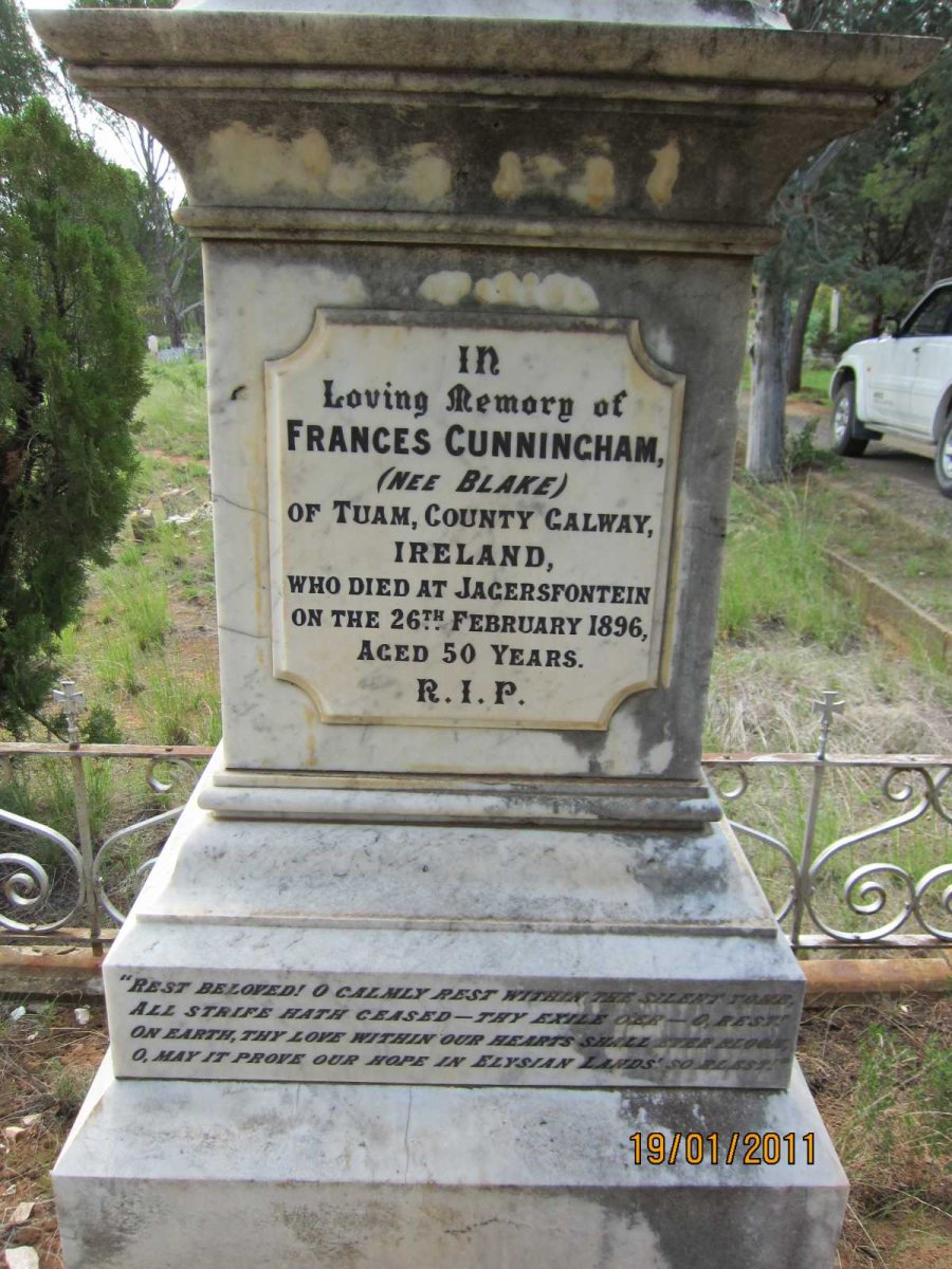CUNNINGHAM Frances nee BLAKE -1896