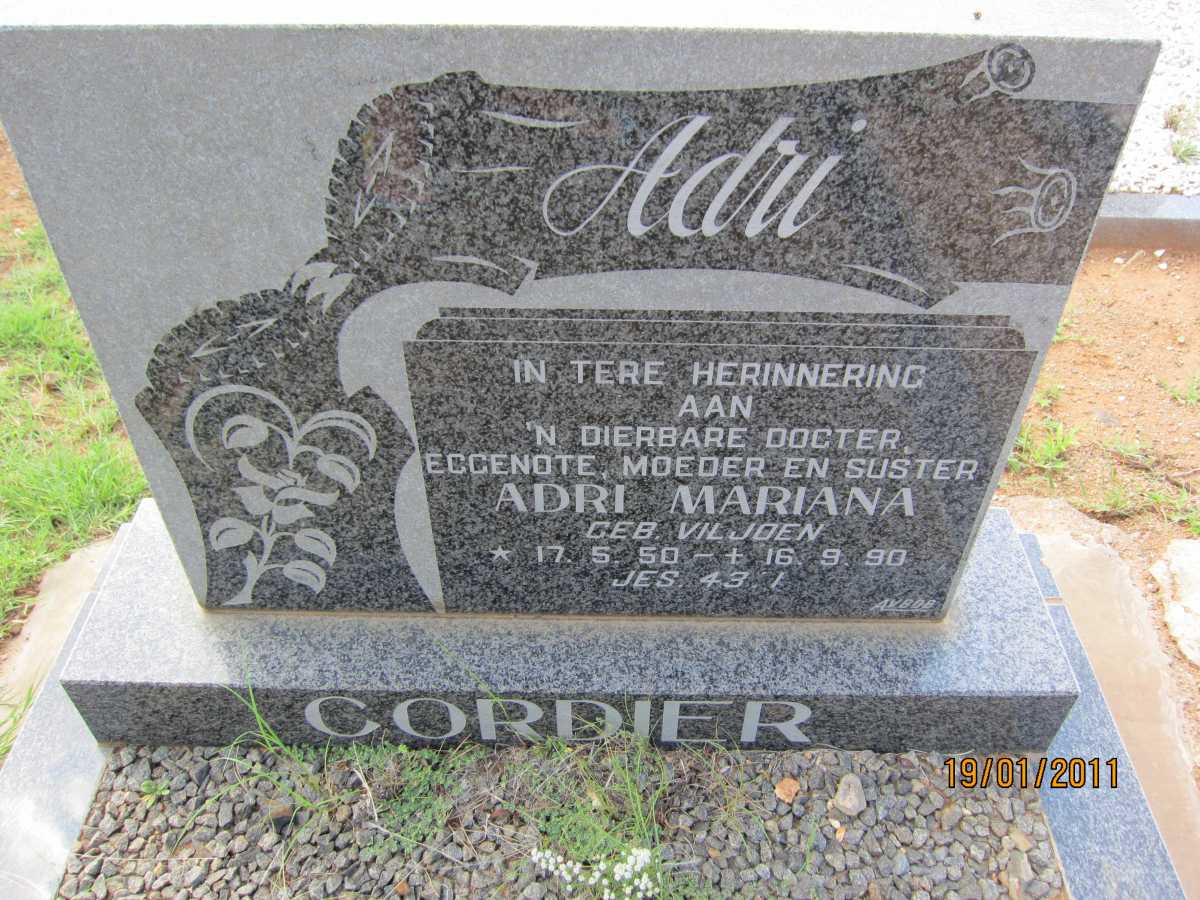 CORDIER Adri Mariana nee VILJOEN 1950-1990