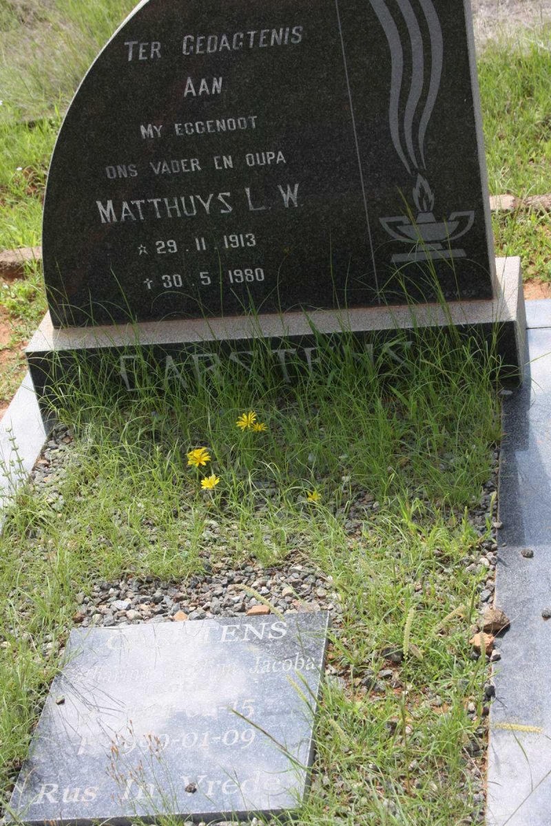 CARSTENS Matthuys L.W. 1913-1980 &amp; Catharina Glodina Jacoba 1921-1999