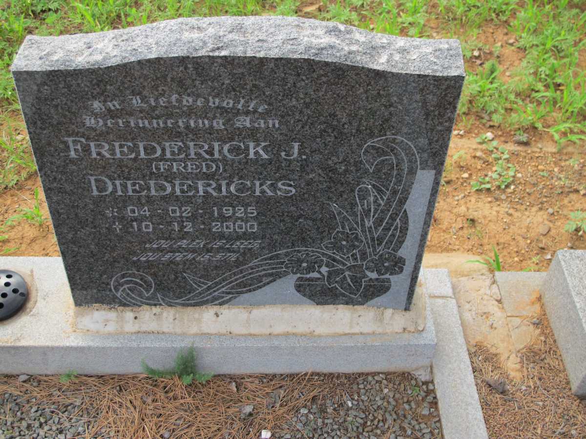 DIEDERICKS Frederick J. 1925-2000