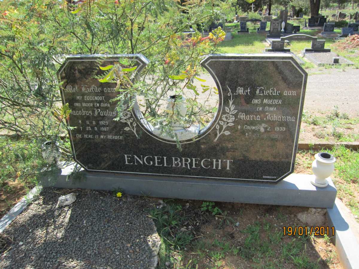ENGELBRECHT Jacobus Paulus 1929-1987 &amp; Maria Johanna GOUWS 1933-1993