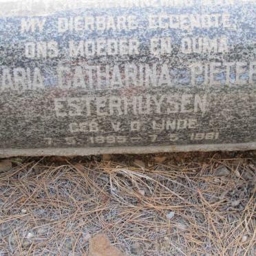 ESTERHUYSEN Barend Daniel -1963 &amp; Maria Catharina Pieters VAN DER LINDE 1895-1961