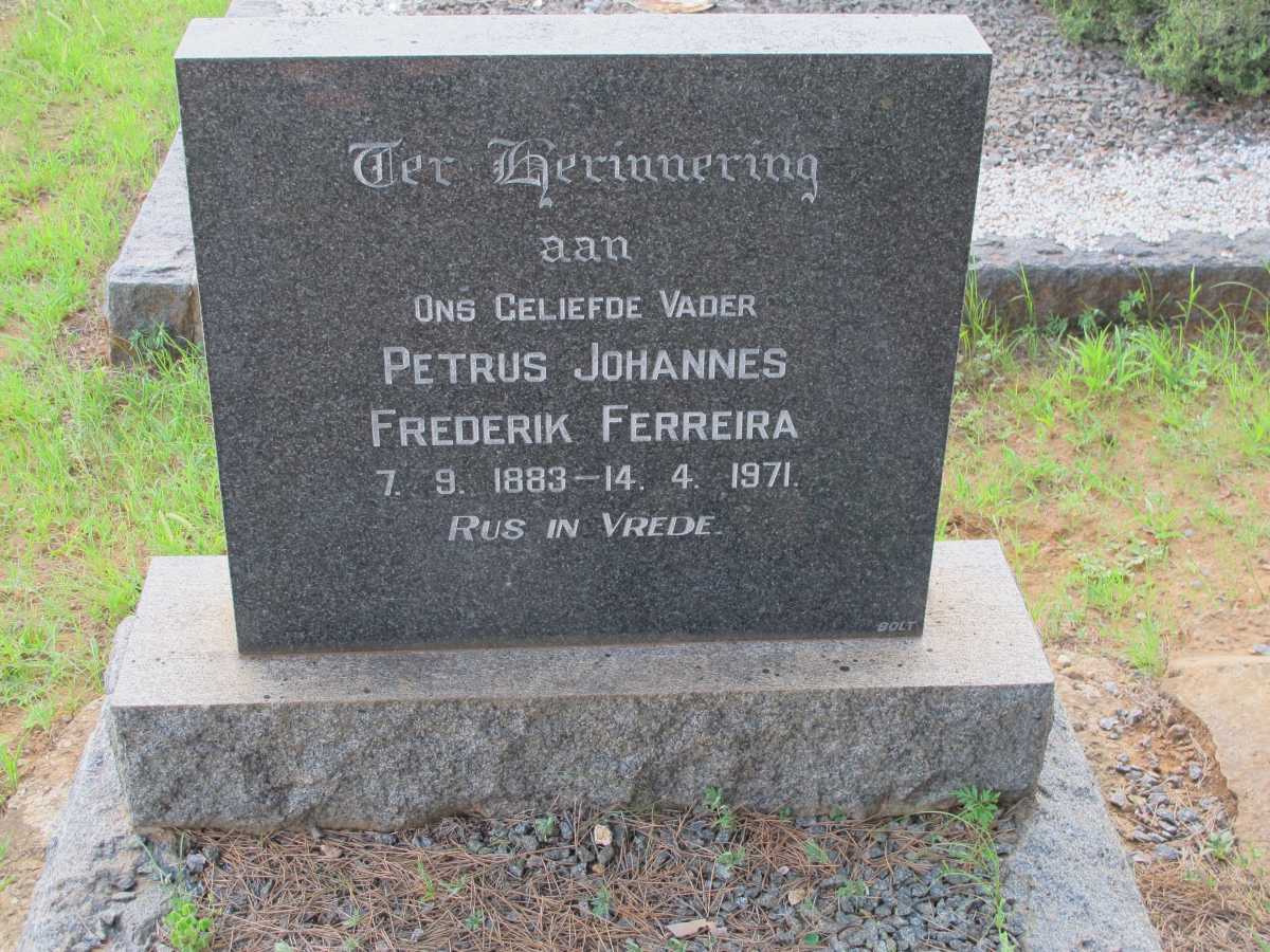 FERREIRA Petrus Johannes Frederik 1883-1971