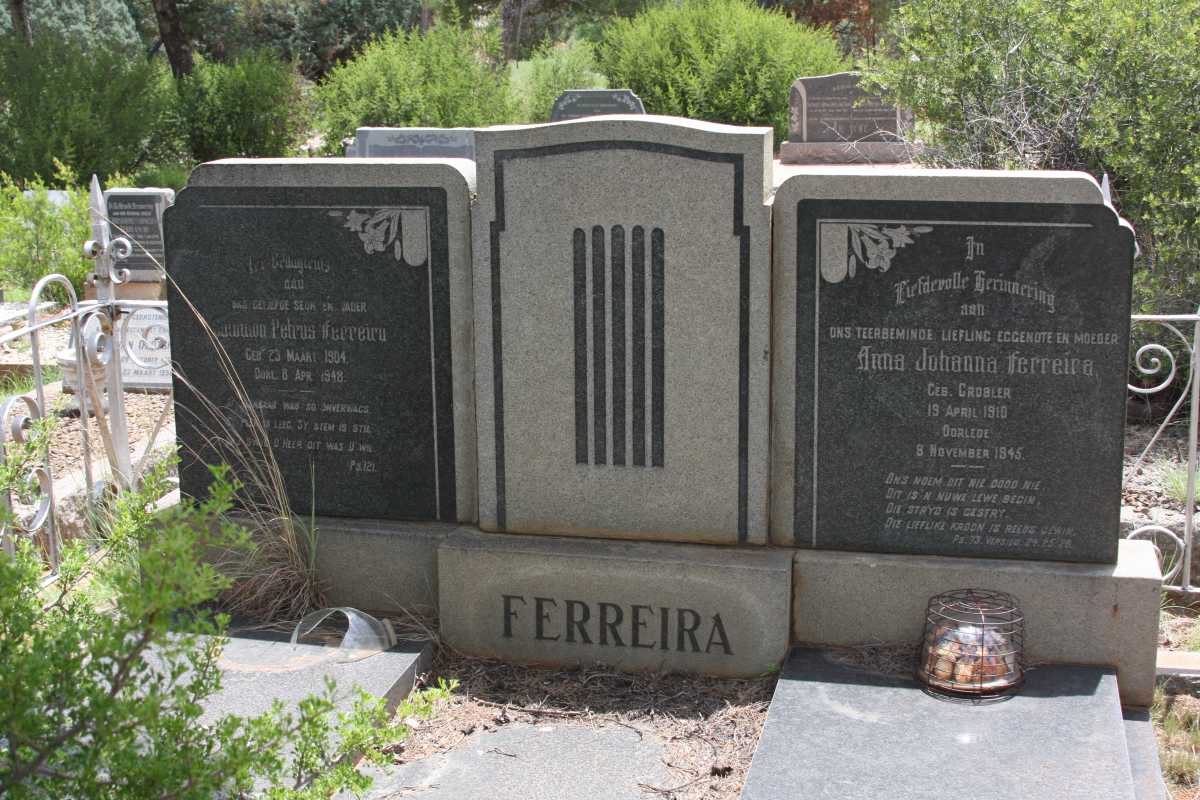 FERREIRA Salomon Petrus 1904-1948 &amp; Anna Johanna GROBLER 1910-1945