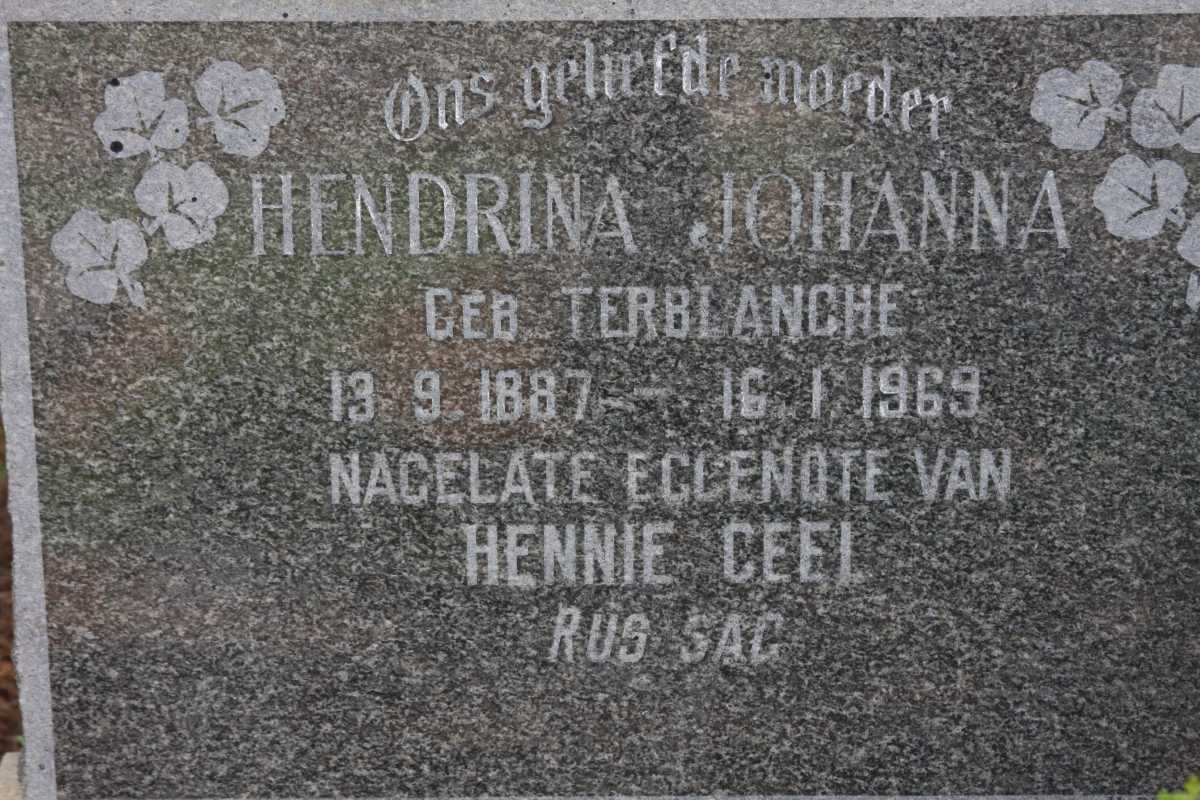 GEEL Hendrina Johanna nee TERBLANCHE 1887-1969