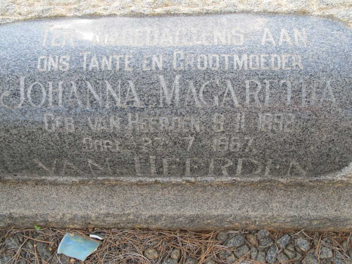 HEERDEN Johanna Magaretha, van 1892-1967