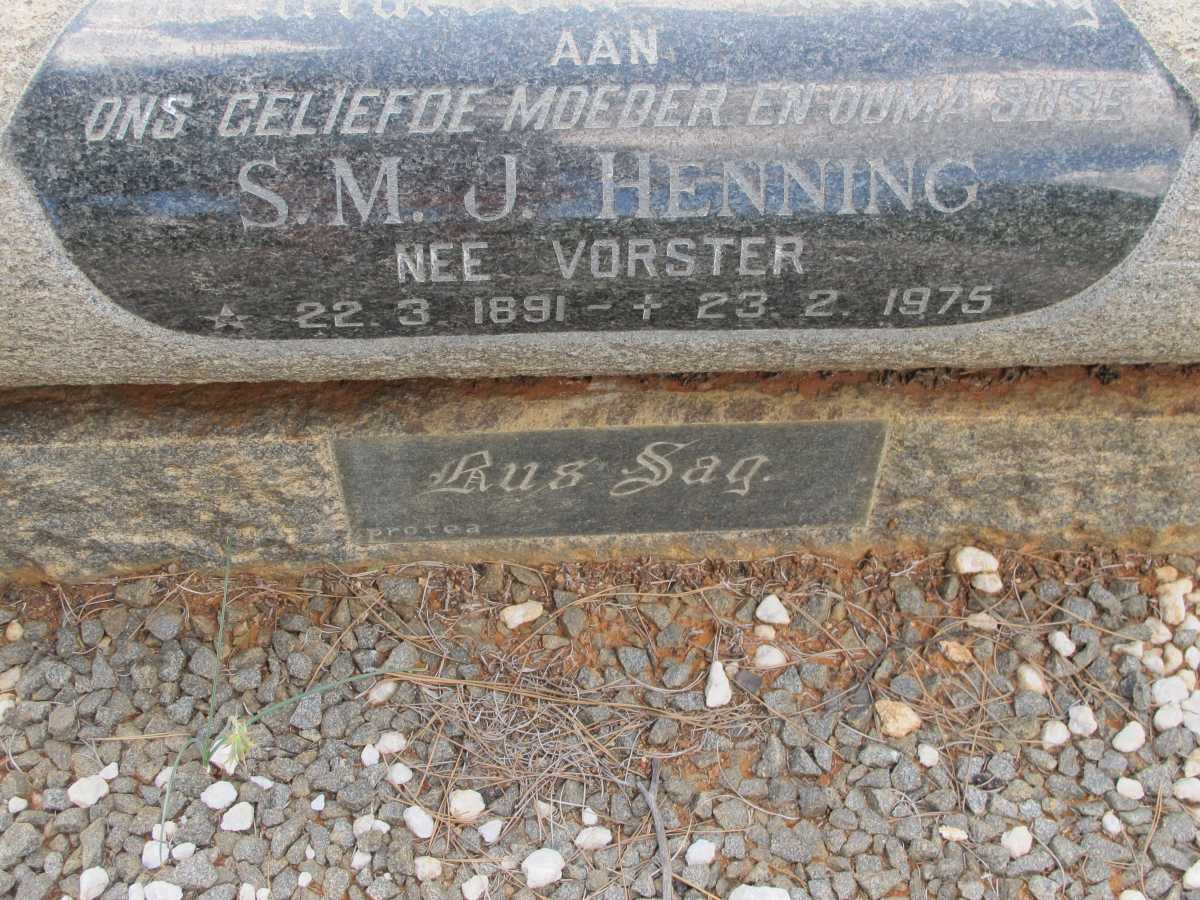 HENNING S.M.J. nee VORSTER 1891-1975