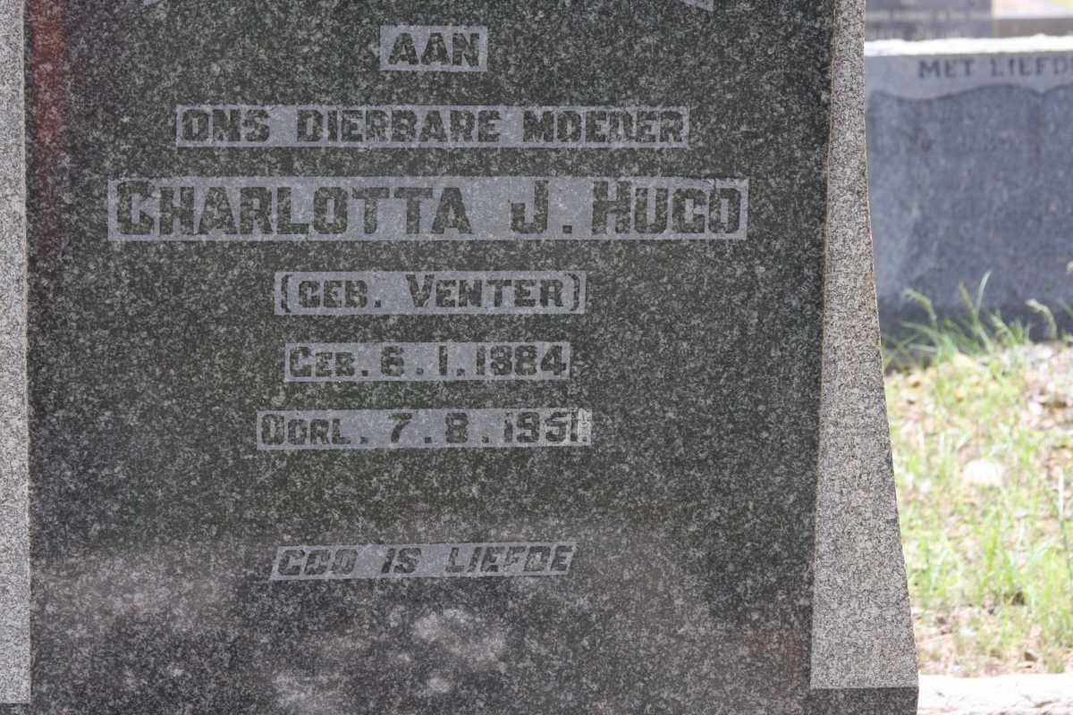HUGO Charlotta J. nee VENTER 1884-1951