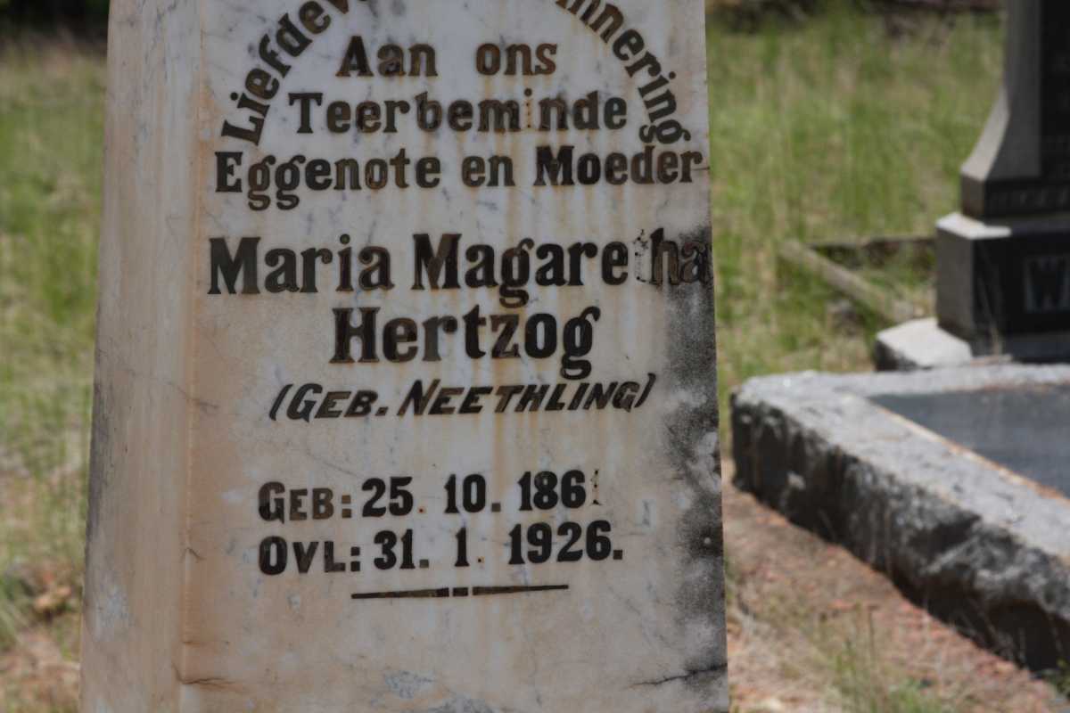 HERTZOG Maria Magaretha nee NEETHLING 1861-1926