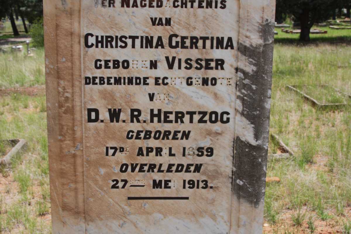 HERTZOG Christina Gertina nee VISSER 1859-1913