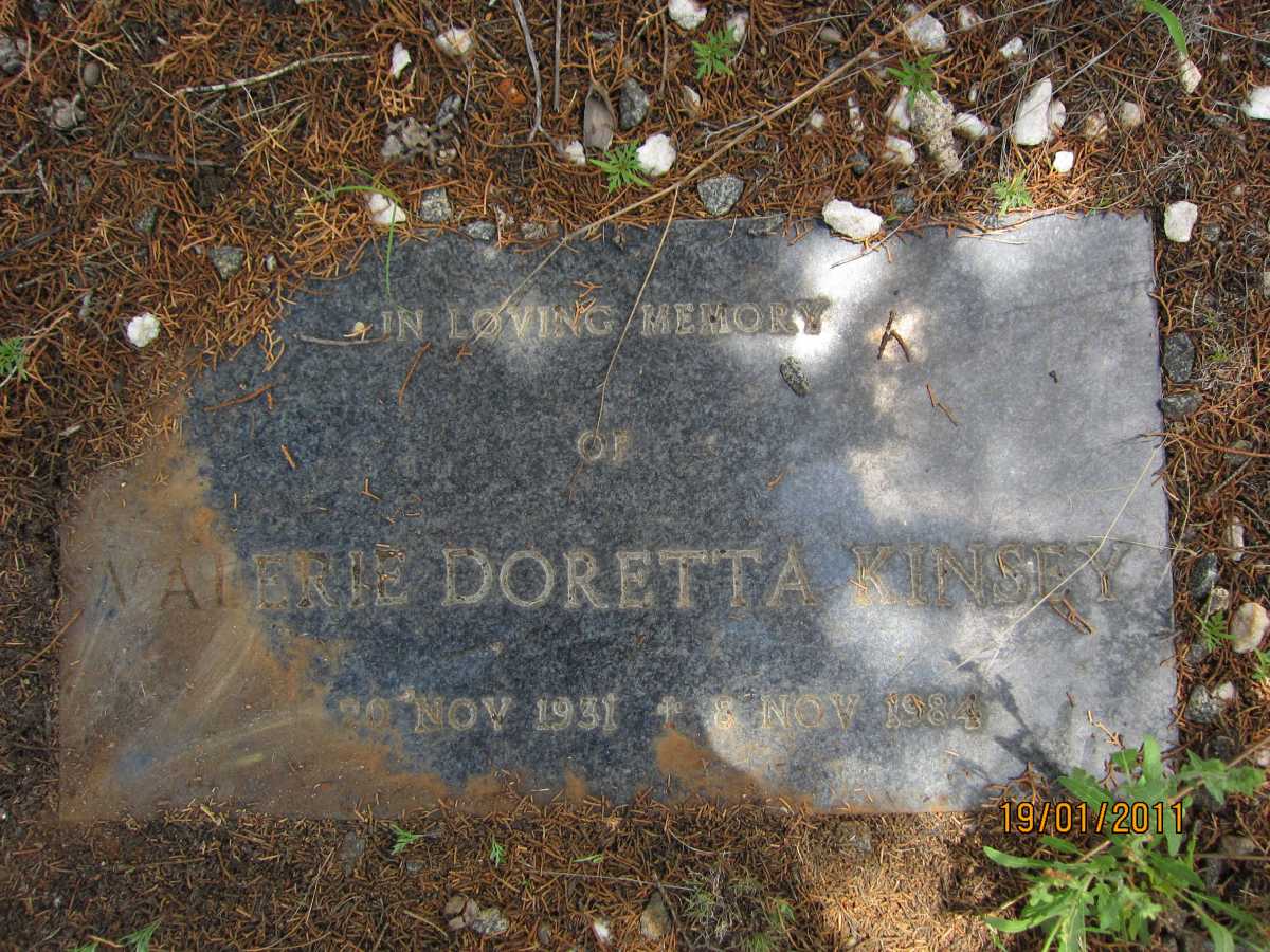 KINSEY Valerie Doretta 1931-1984