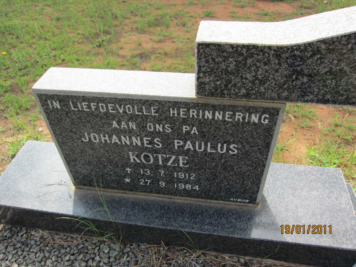KOTZE Johannes Paulus 1912-1984 &amp; Johanna Helena 1908-1989