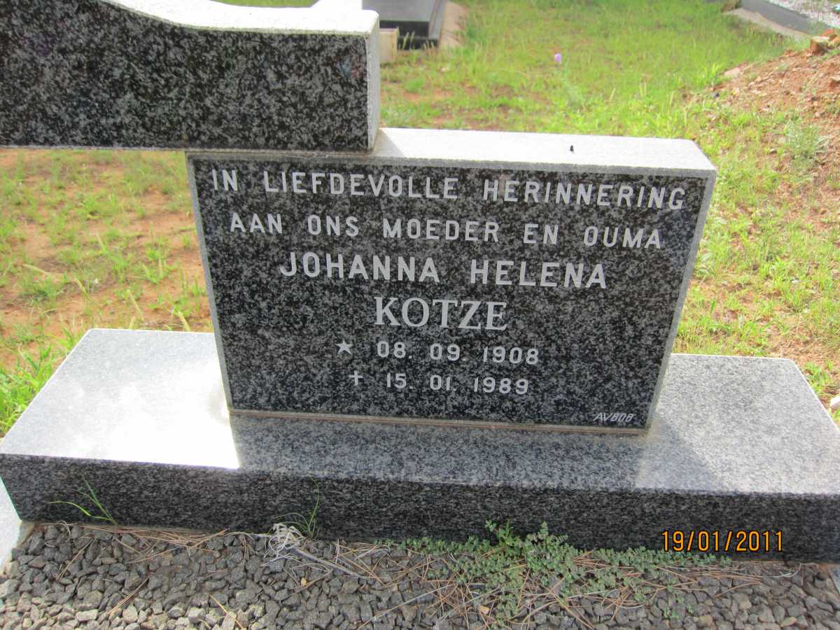 KOTZE Johannes Paulus 1912-1984 &amp; Johanna Helena 1908-1989