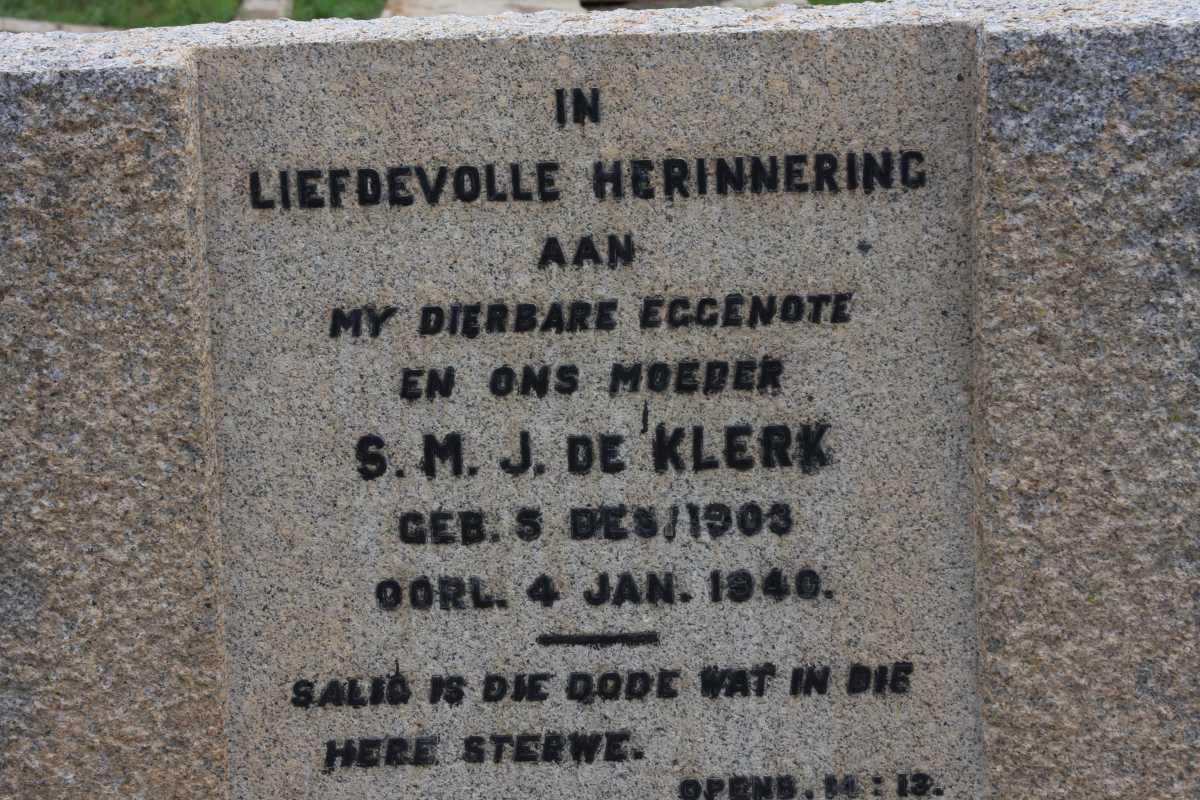 KLERK S.M.J., de 1903-1940