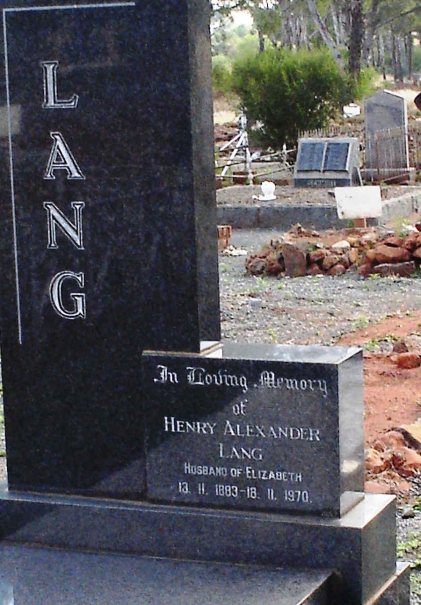 LANG Henry Alexander 1883-1970 