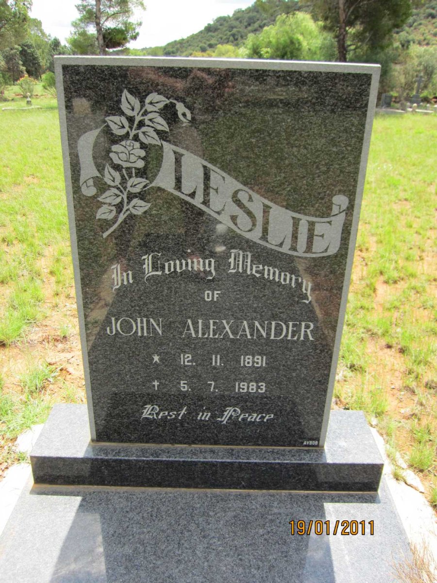 LESLIE John Alexander 1891-1983