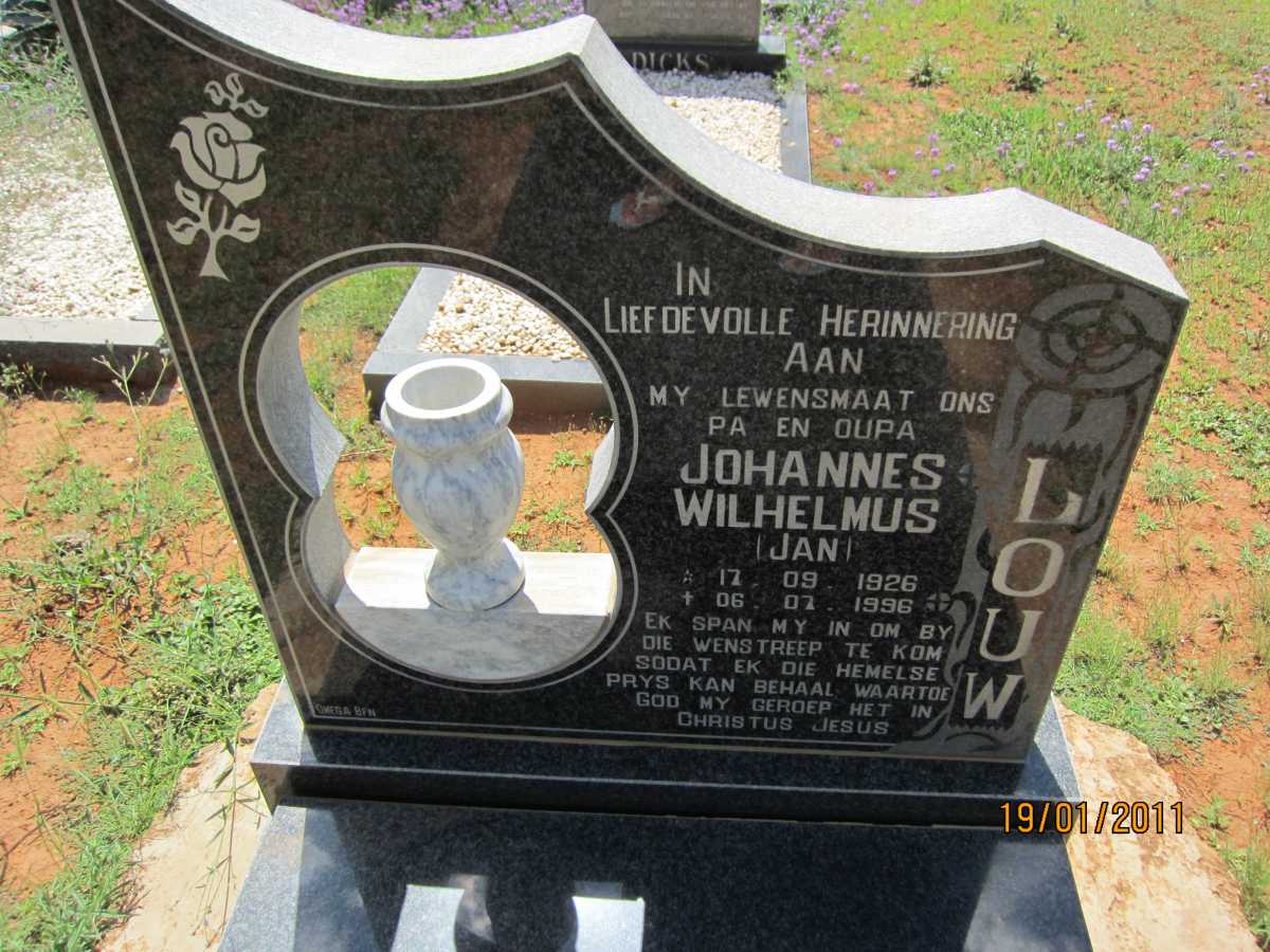LOUW Johannes Wilhelmus 1926-1996