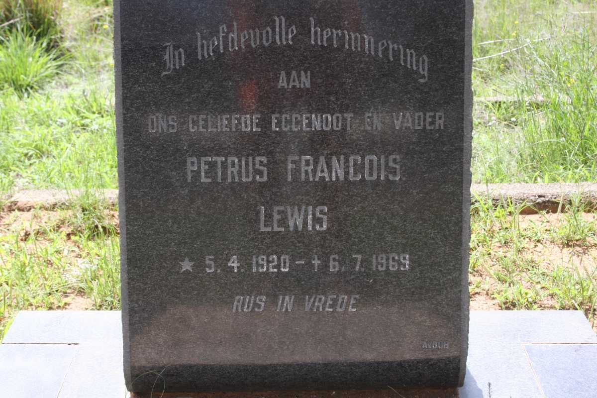 LEWIS Petrus Francois 1920-1969