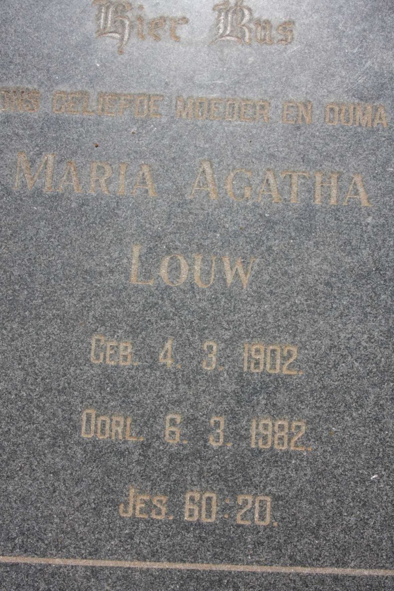 LOUW Maria Agatha 1902-1982