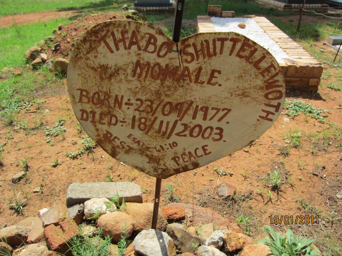 MOHALE Thabo Shuttlellewoth 1977-2003