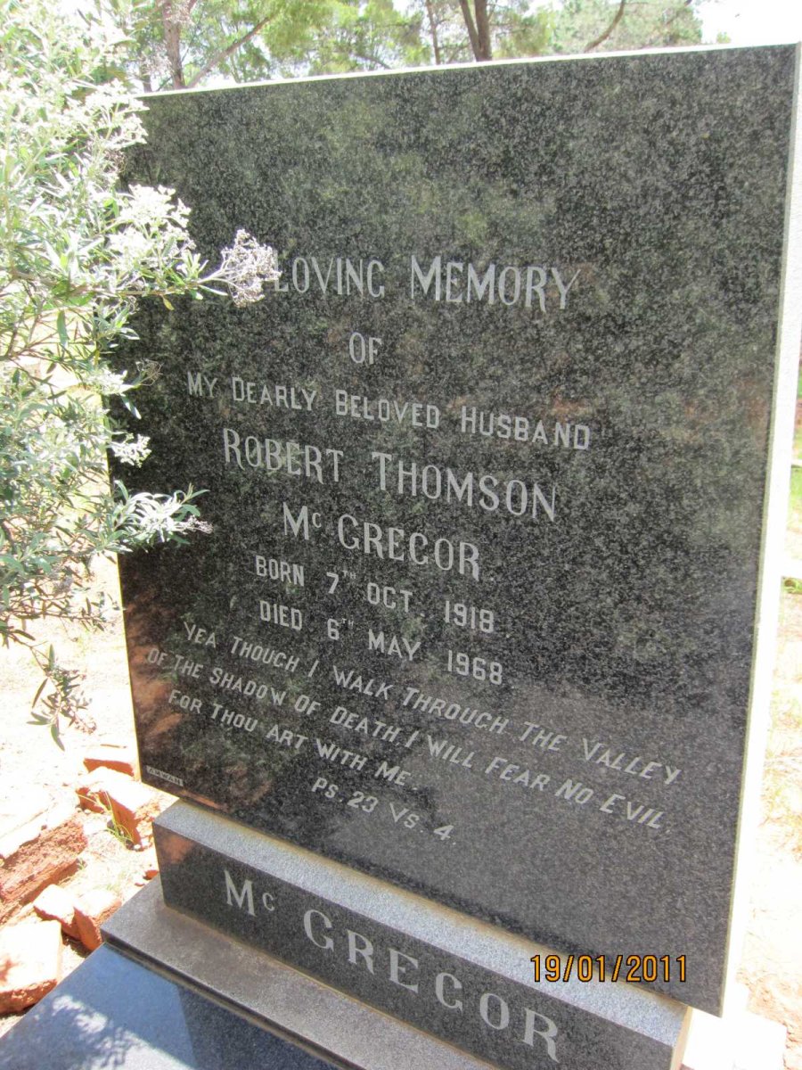 McGREGOR Robert Thomson 1918-1968