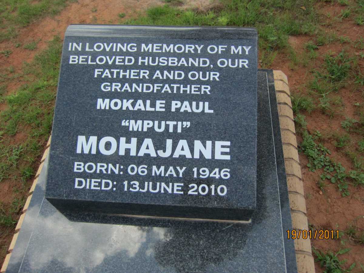 MOHAJANE Mokale Paul 1946-2010