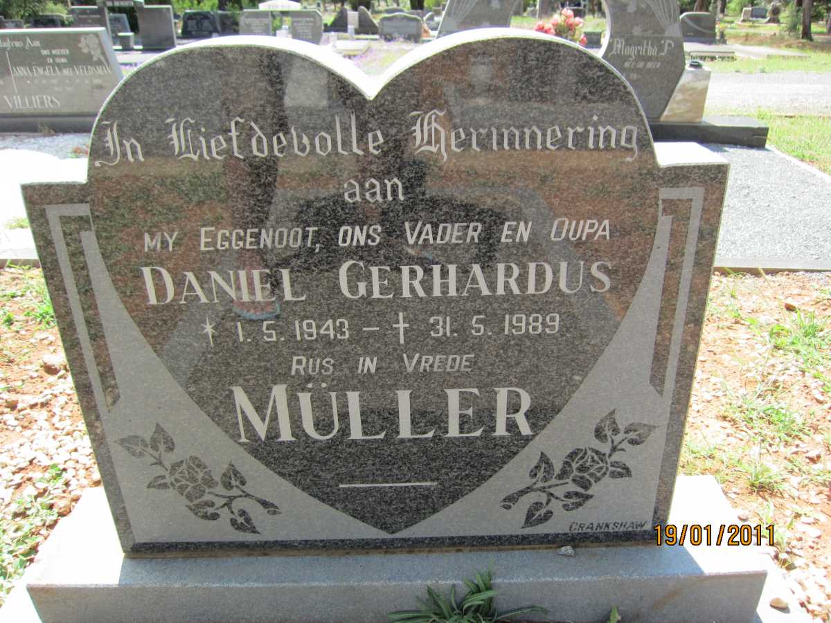 MULLER Daniel Gerhardus 1943-1989