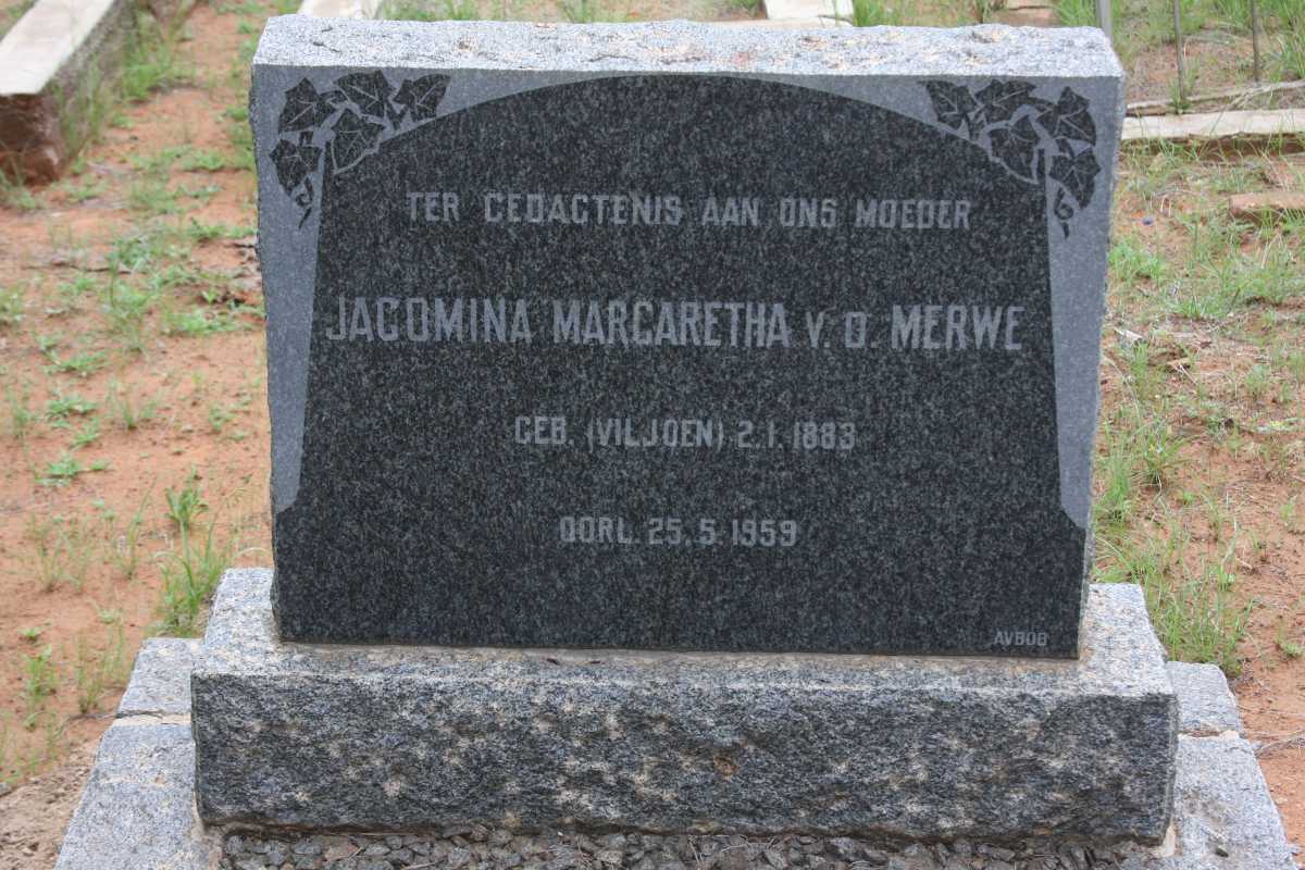 MERWE Jacomina Margaretha, v.d. nee VILJOEN 1883-1959