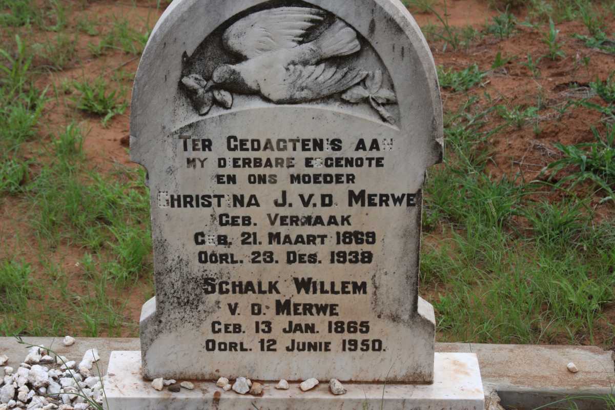 MERWE Schalk Willem, v.d. 1865-1950 &amp; Christina J. VERMAAK 1868-1938