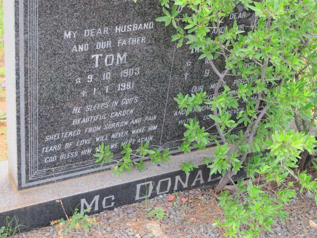McDONALD Tom 1903-1981