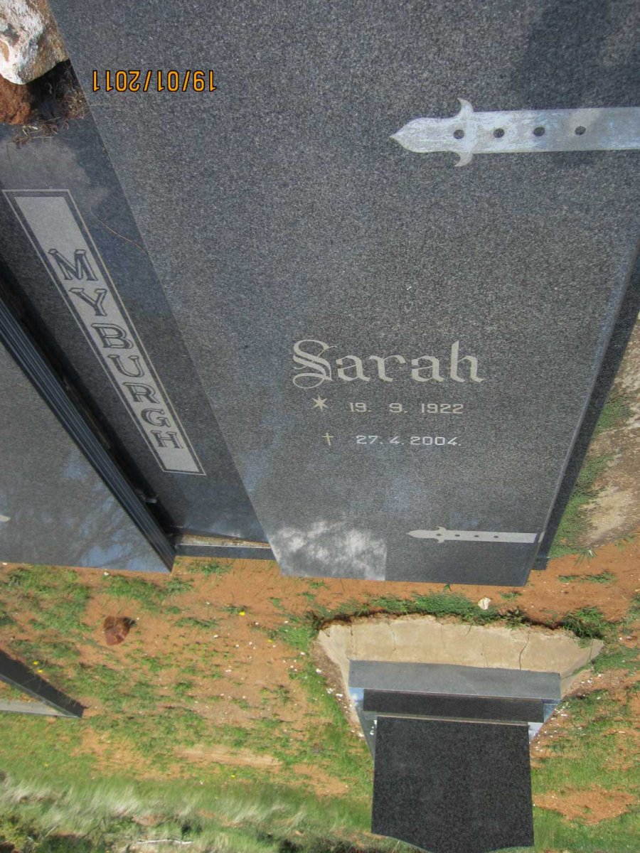 MYBURGH Sarah 1922-2004