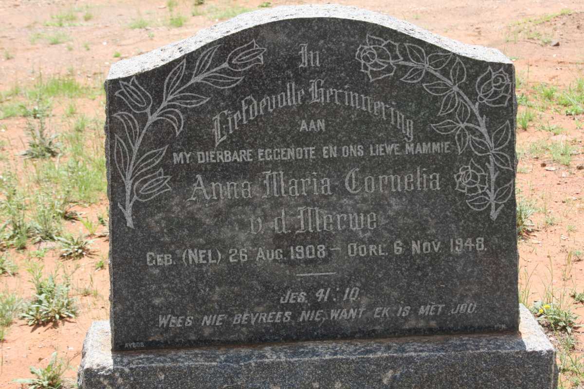 MERWE Anna Maria Cornelia, v.d. nee NEL 1908-1948