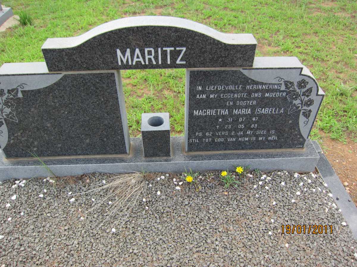 MARITZ Magrietha Maria Isabella 1947-1983