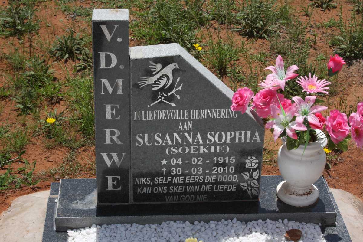 MERWE Susanna Sophia, v.d. 1915-2010