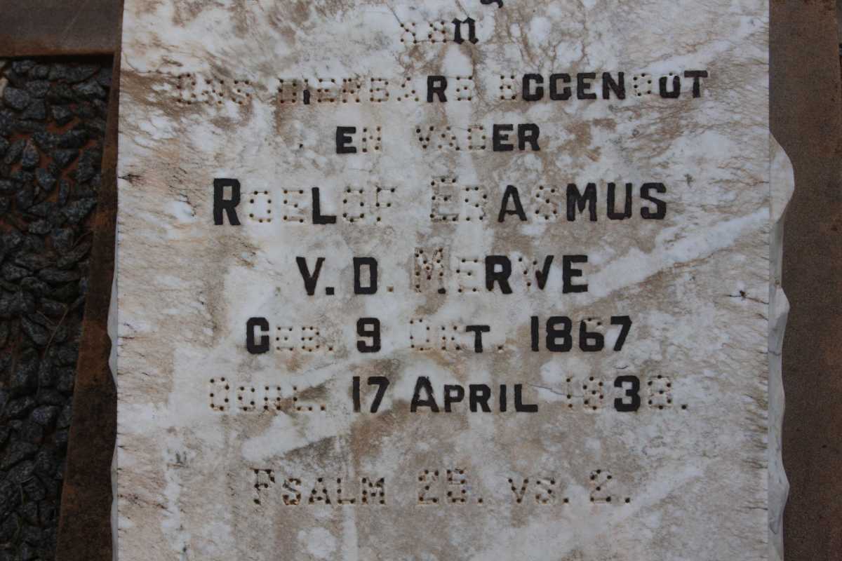 MERWE Roelof Erasmus, v.d. 1867-1938